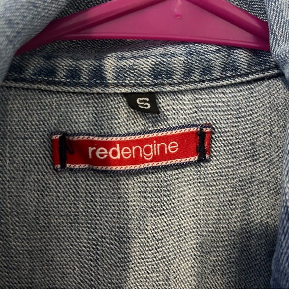Red Engine Denim Blue Jean Jacket Giacca Women’s Small - Picture 3 of 14